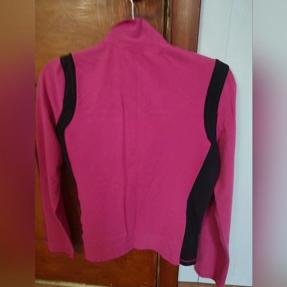 Tommy Hilfiger Hot Pink and Black Quarter-Zip Long Sleeve Top - Picture 2 of 4